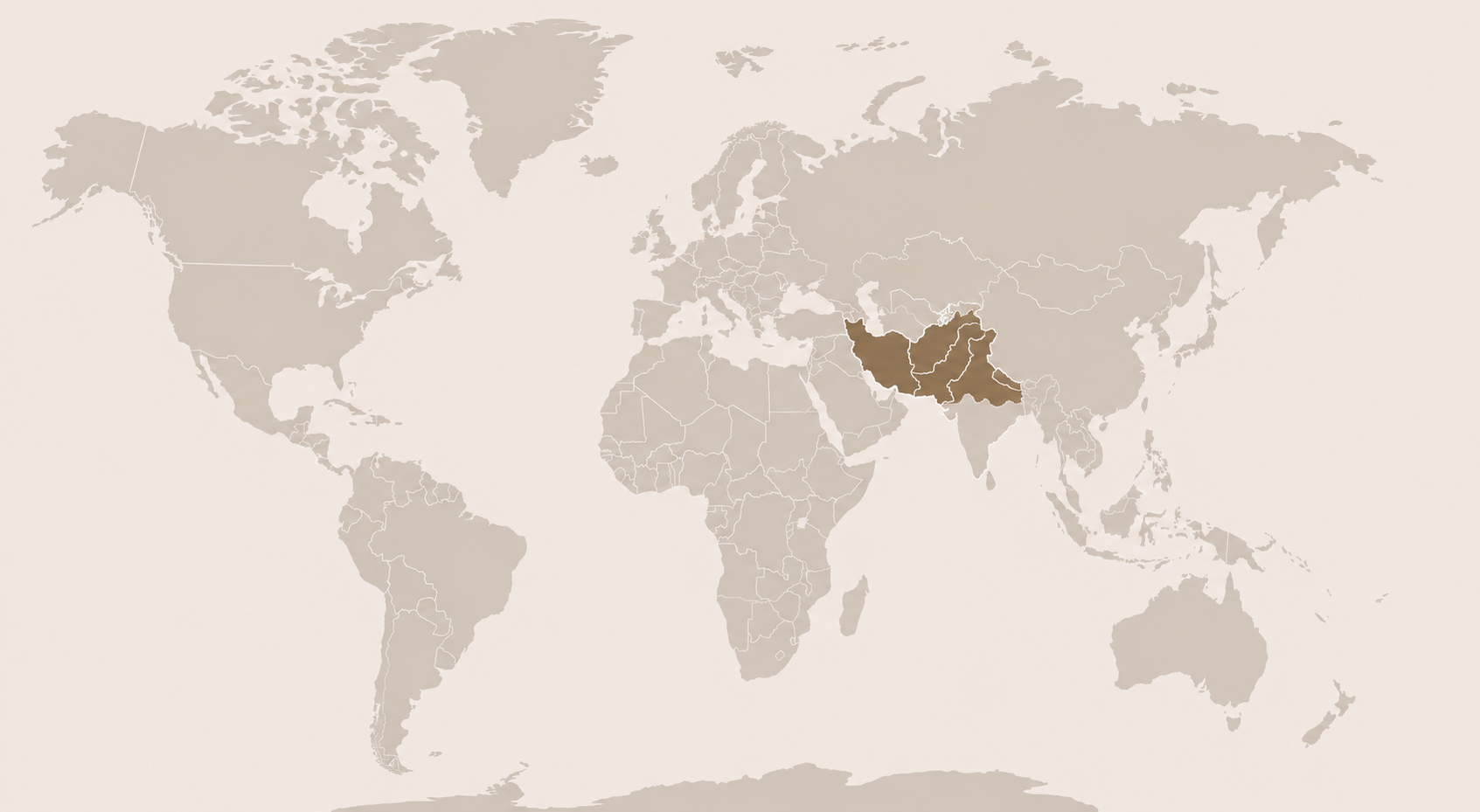 Zone de répartition d’Eublepharis macularius (gecko léopard)